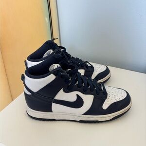Nike Navy and White High-Top Sneakers